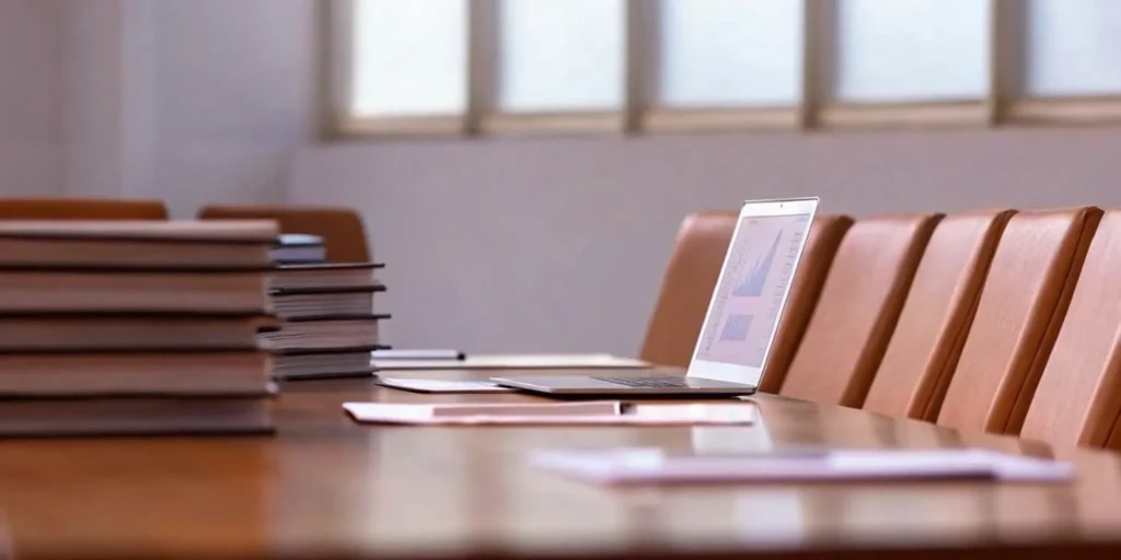 Compliance training resources on table.