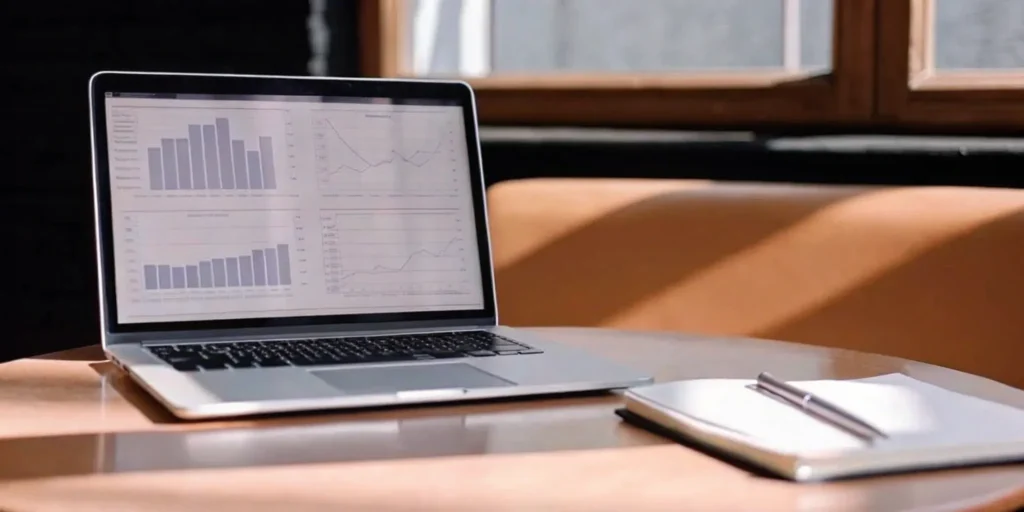 PMTA preparation company: Laptop with charts showing data analysis for regulatory compliance.