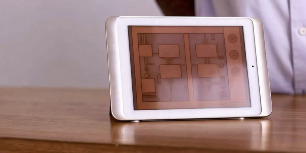 Medical device risk assessment diagram on tablet.