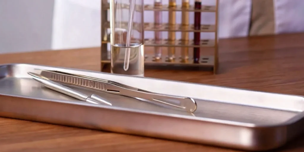 FDA food facility registration paperwork on a stainless steel clipboard.