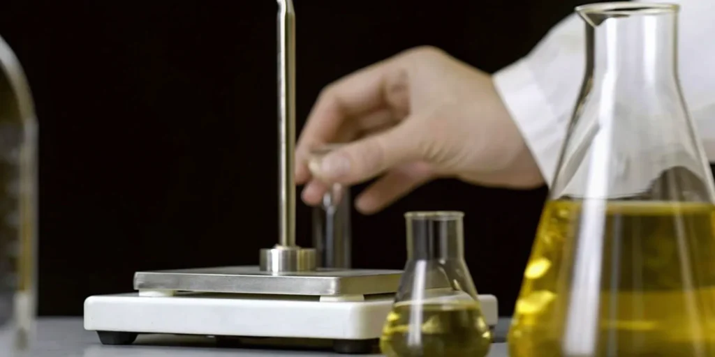 Scientist preparing data for an IND submission with expert consulting.