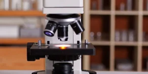 A laboratory microscope used in medical device quality control for ISO 13485 consulting.
