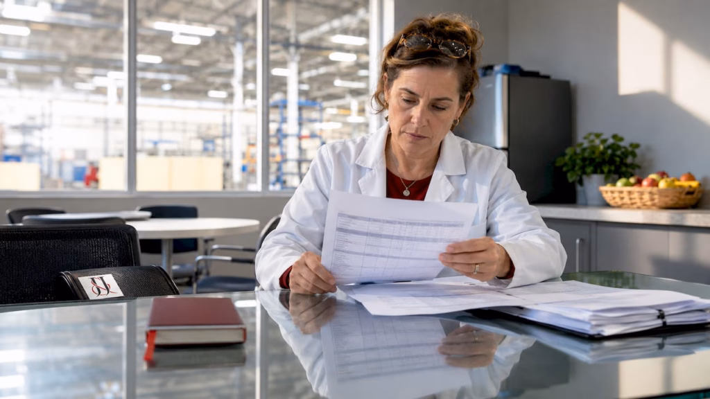 Compliance officer reviewing registration checklist