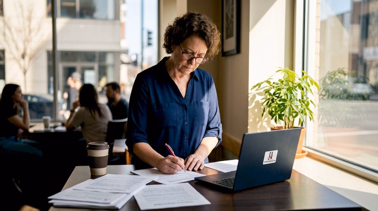 Compliance officer reviewing tobacco regulation documents