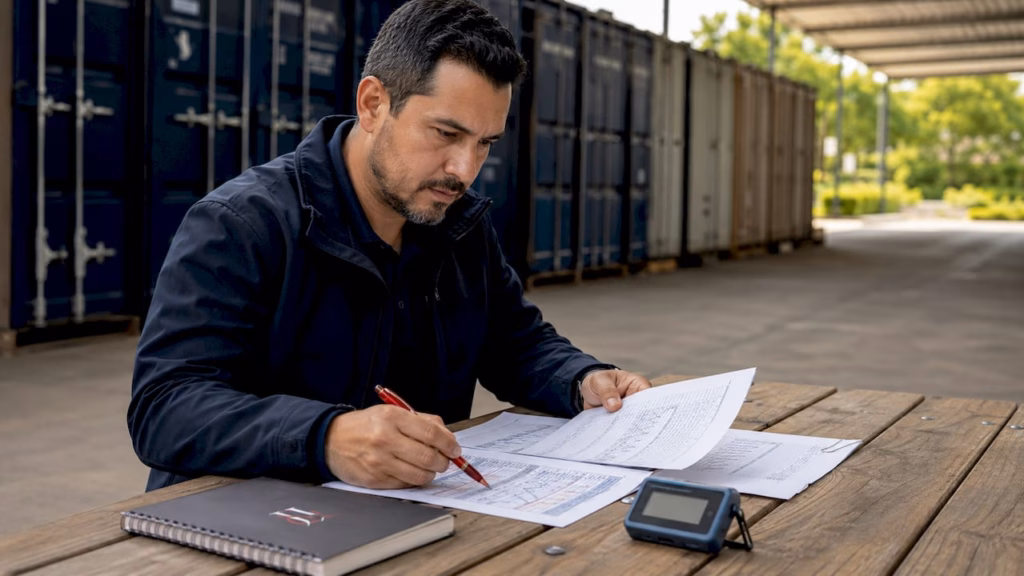 QA specialist reviewing cold chain compliance paperwork