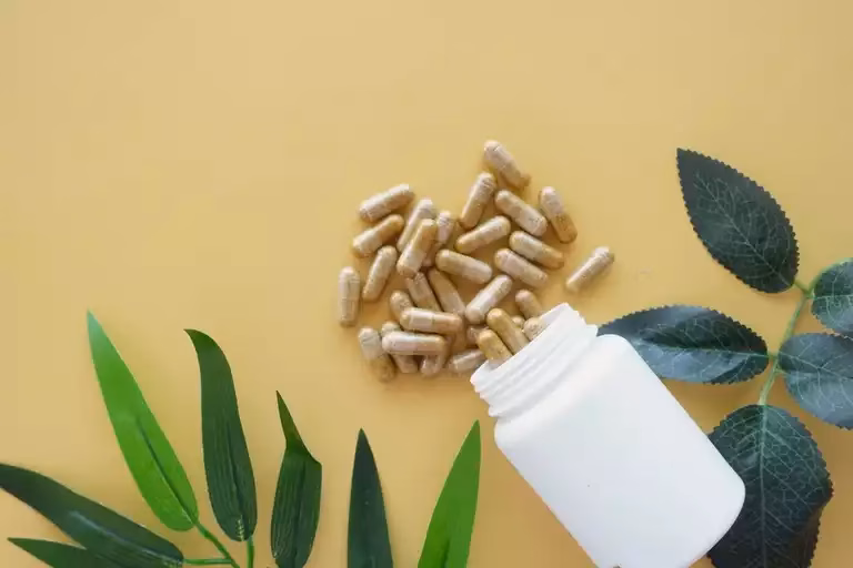 A bottle of dietary supplements